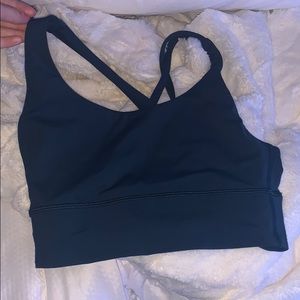 blue lulu crop sports bra!!